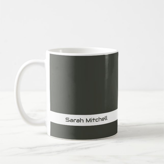 Trend Colour - Dark Forest Grey Name Mug (Left)
