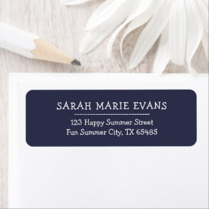 Trend Colour - Dark Navy Blue Return Address Label