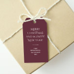 Trend Colour Dark Red Wine Minimalist  Gift Tags<br><div class="desc">These elegant solid, dark red wine gift tags are the perfect way to add a touch of style and sophistication to your holiday gifts. The font used is both elegant and modern. You can customise the entire text, and if you don't need it, you can easily delete it. These stylish...</div>