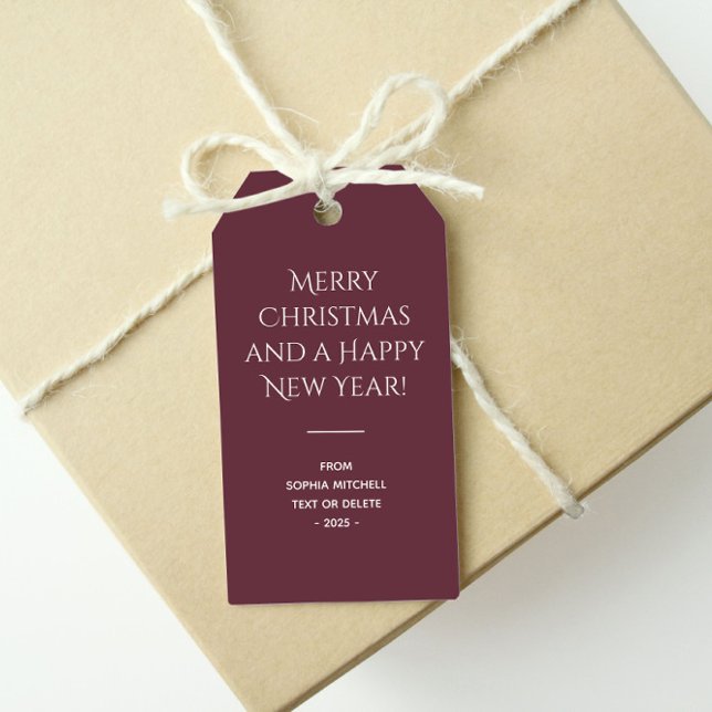 Trend Colour Dark Red Wine Minimalist  Gift Tags (Mockup 1 Dark Red Wine)