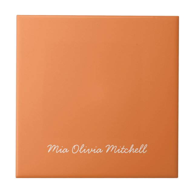 Trend Colour - Fresh Tangerine Ceramic Tile (Front)