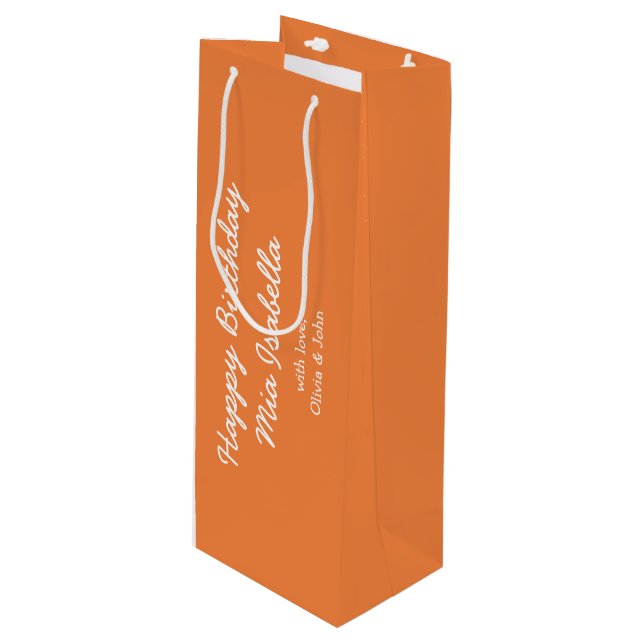 Trend Colour Fresh Tangerine Customisable Gift Bag (Front Angled)