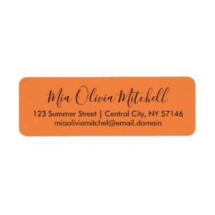 Trend Colour Fresh Tangerine Elegant Address Label