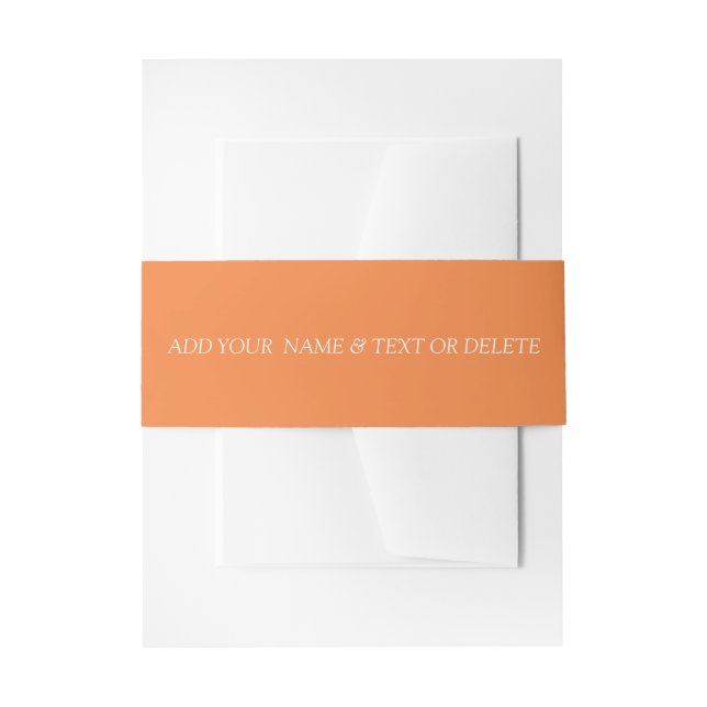 Trend Colour Fresh Tangerine Invitation Belly Band (Front Example)