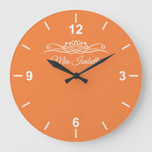 Trend Colour Fresh Tangerine Large Wall Clock (Front)