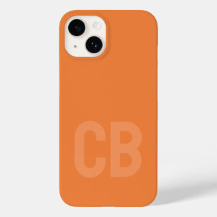 Trend Colour Fresh Tangerine Minimalist Monogram Case-Mate iPhone 14 Case