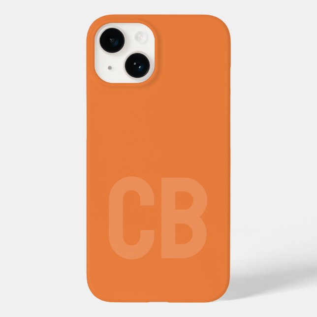 Trend Colour Fresh Tangerine Minimalist Monogram Case-Mate iPhone Case (Back)
