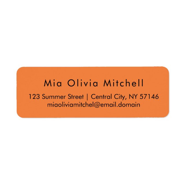 Trend Colour Fresh Tangerine Modern Address Labels (Front)