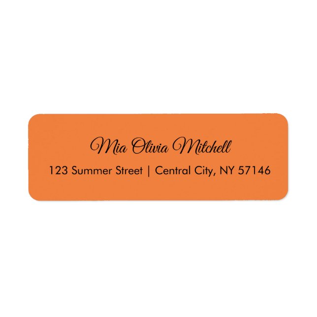 Trend Colour Fresh Tangerine Script Address Labels (Front)