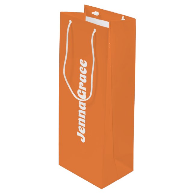 Trend Colour - Fresh Tangerine Wine Gift Bag (Front Angled)