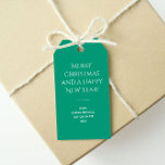 Trend Colour Jade Green Minimalist  Gift Tags<br><div class="desc">These elegant, solid jade green, personalizable christmas gift tags are the perfect way to add a touch of style and sophistication to your holiday gifts. The font used is both elegant and modern. You can customise the entire text, and if you don't need it, you can easily delete it. These...</div>