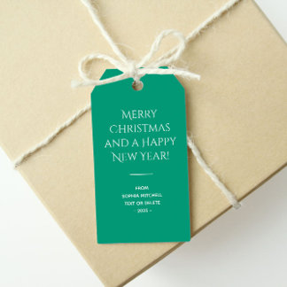 Trend Colour Jade Green Minimalist Gift Tags