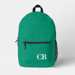 Trend Colour - Jade Green Monogram Printed Backpac Backpack