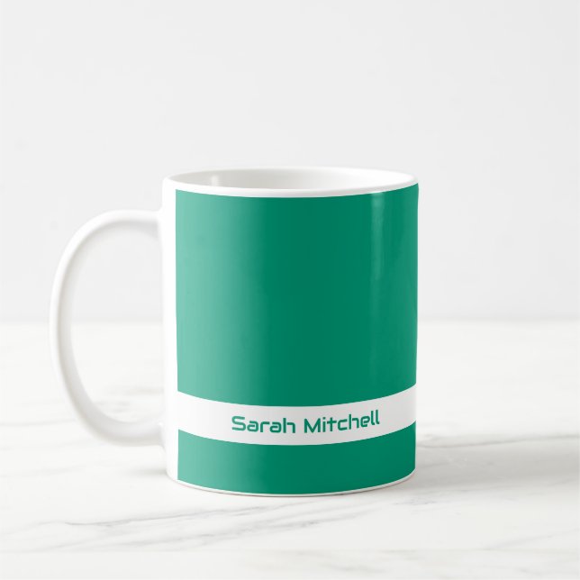 Trend Colour - Jade Green Name Mug (Left)
