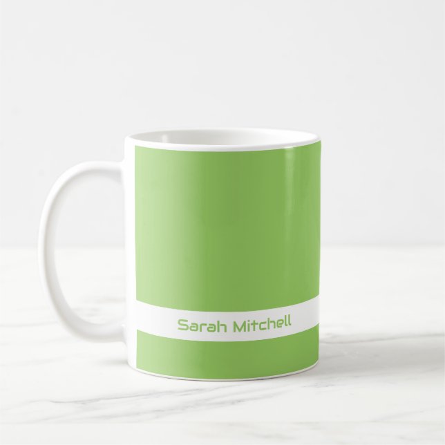 Trend Colour - Kiwi Green Name Mug (Left)