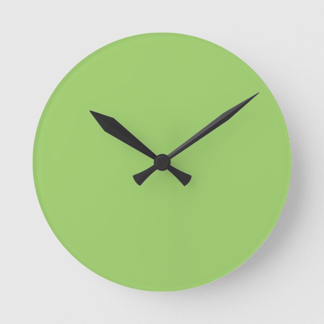 Trend Colour - Kiwi Green Round Clock (Front)
