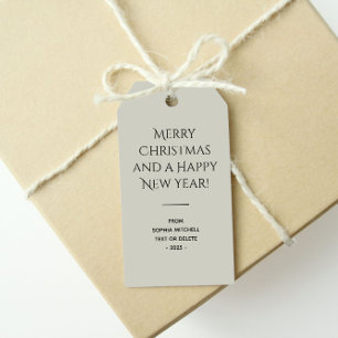 Trend Colour Light Silver Grey Minimalist  Gift Tags