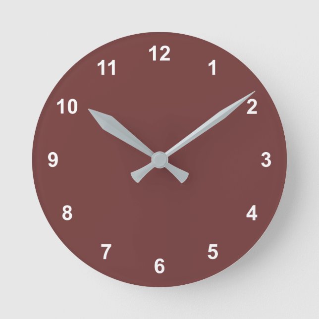 Trend Colour Mahogany Brown Round Clock & Numbers (Front)