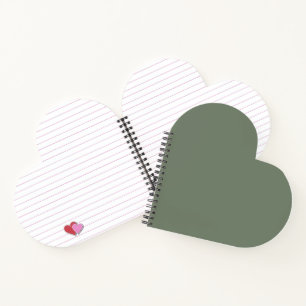 Trend Colour - Muted Greenish Grey Heart Notebook