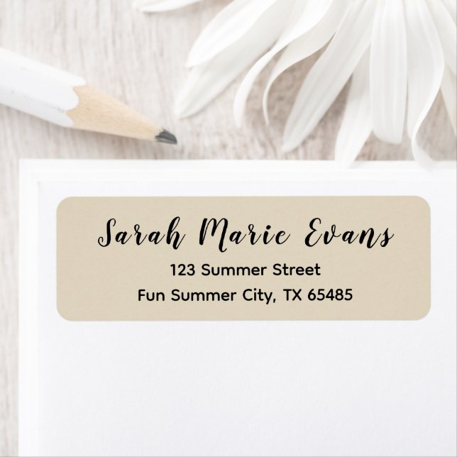 Trend Colour - Natural Beige Return Address Labels (Insitu)