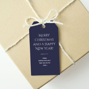 Trend Colour Navy Blue Minimalist  Gift Tags