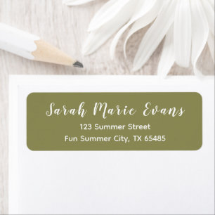 Trend Colour - Olive Green Return Address Labels