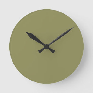 Trend Colour - Olive Green Round Clock