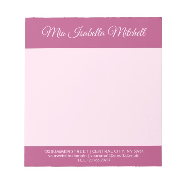 Trend Colour - Pink Purple Berry Business Notepad (Front)