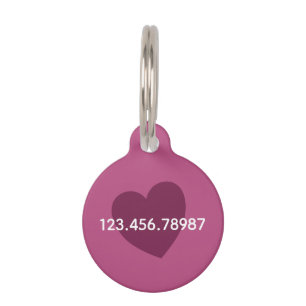 Trend Colour - Pink Purple Berry Heart Pet ID Tag
