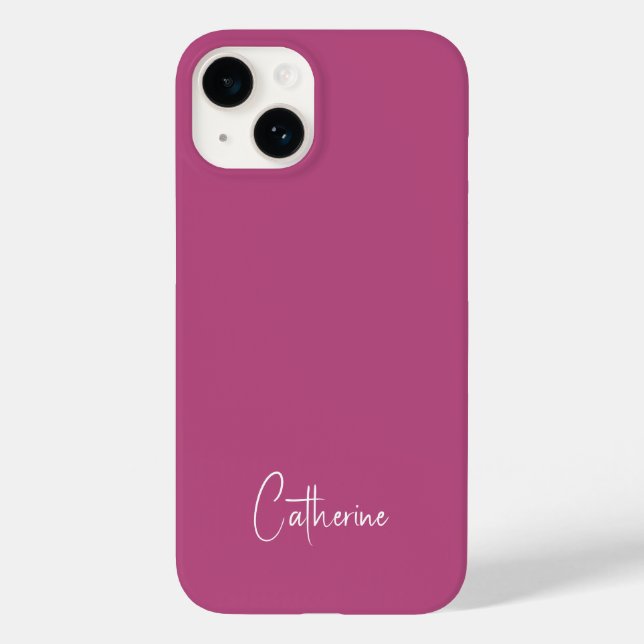 Trend Colour Pink Purple Berry Minimalist Case-Mate iPhone Case (Back)