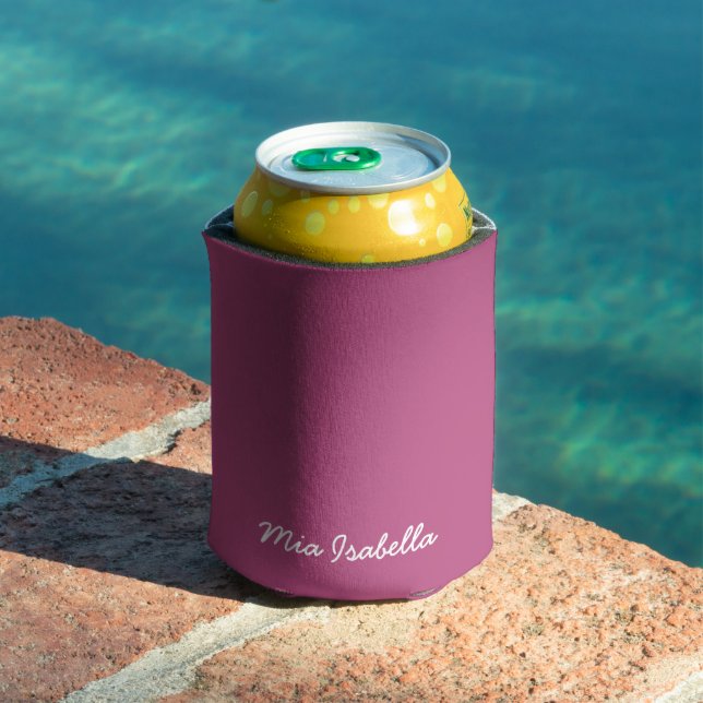 Trend Colour - Pink Purple Berry Name Can Cooler (In Situ Pool)