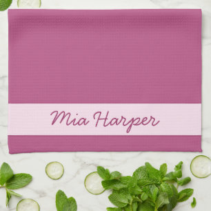 Trend Colour Pink Purple Berry - Name Kitchen Towe Tea Towel