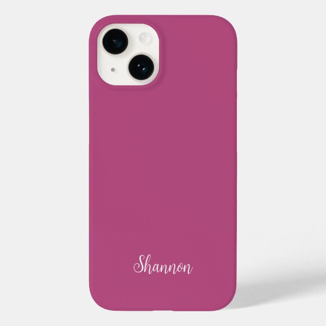 Trend Colour Pink Purple Berry -  Name Minimalist Case-Mate iPhone Case (Back)