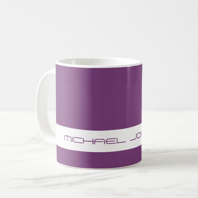 Trend Colour Plum Purple - Futuristic Name Mug (Front Left)