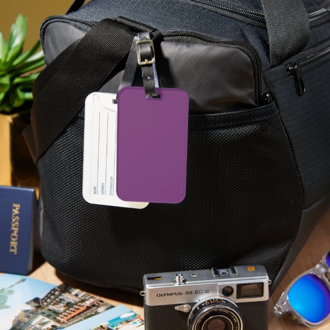 Trend Colour - Plum Purple Luggage Tag (Front & Back)