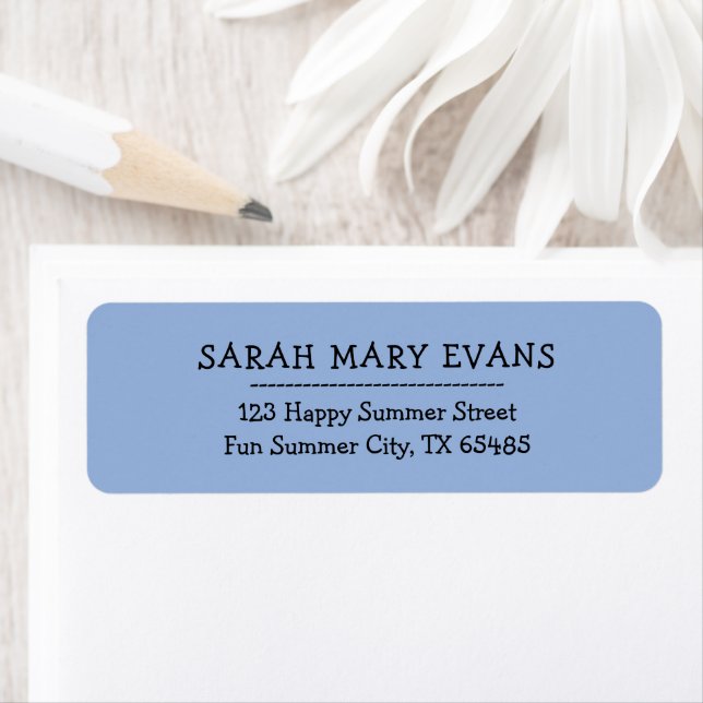 Trend Colour - Powder Blue Return Address Labels (Insitu)