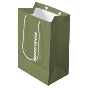 Trend Colour  Reed Green Customised Name Gift Bag