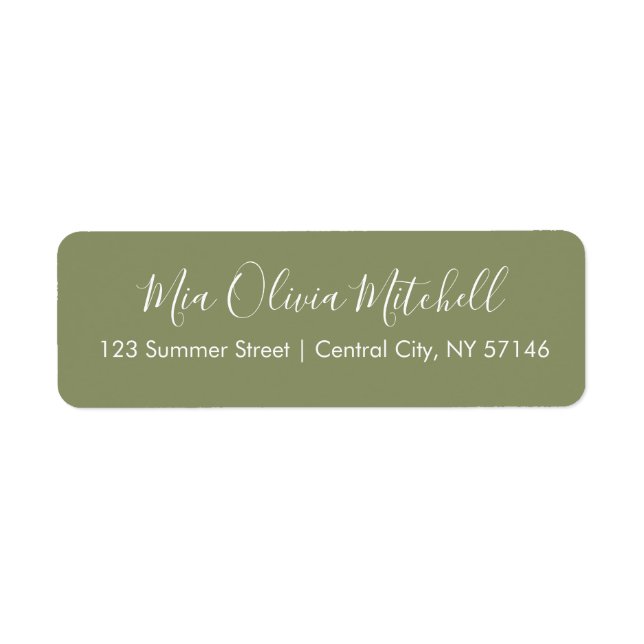 Trend Colour Reed Green Elegant Address Labels (Front)