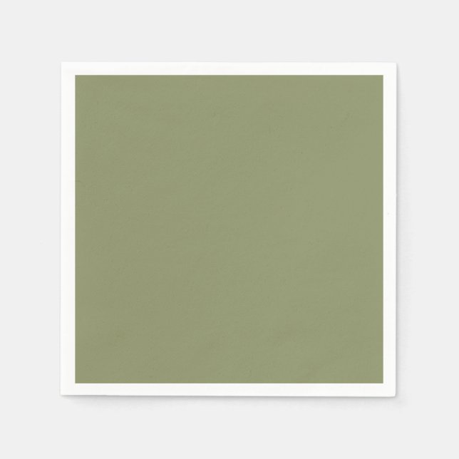 Trend Colour Reed Green Minimalist Paper Napkins (Front)