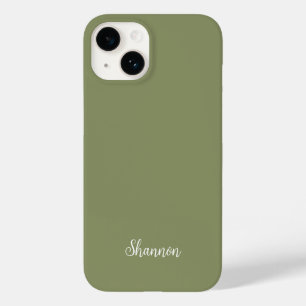 Trend Colour Reed Green Name Minimalist Case-Mate iPhone 14 Case