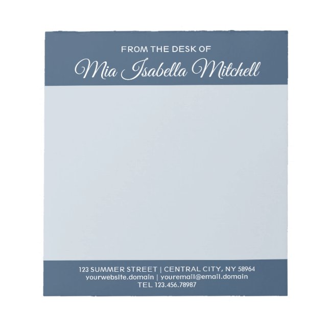 Trend Colour - Serious Blue Business Notepad (Front)