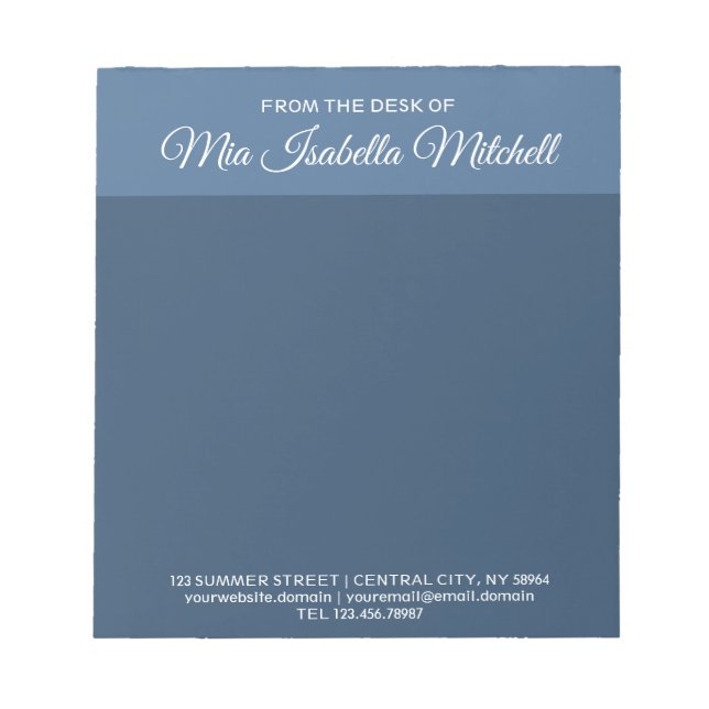 Trend Colour - Serious Blue Business Notepad (Front)