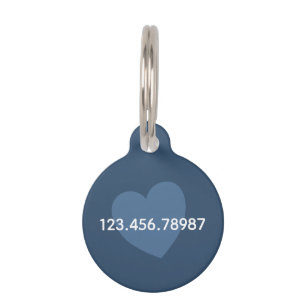 Trend Colour - Serious Blue Heart Pet ID Tag