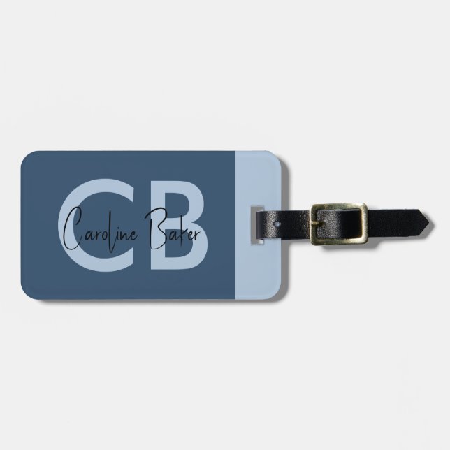 Trend Colour Serious Blue Luggage Tag (Front Horizontal)