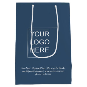 Trend Colour - Serious Blue Medium Logo Gift Bag