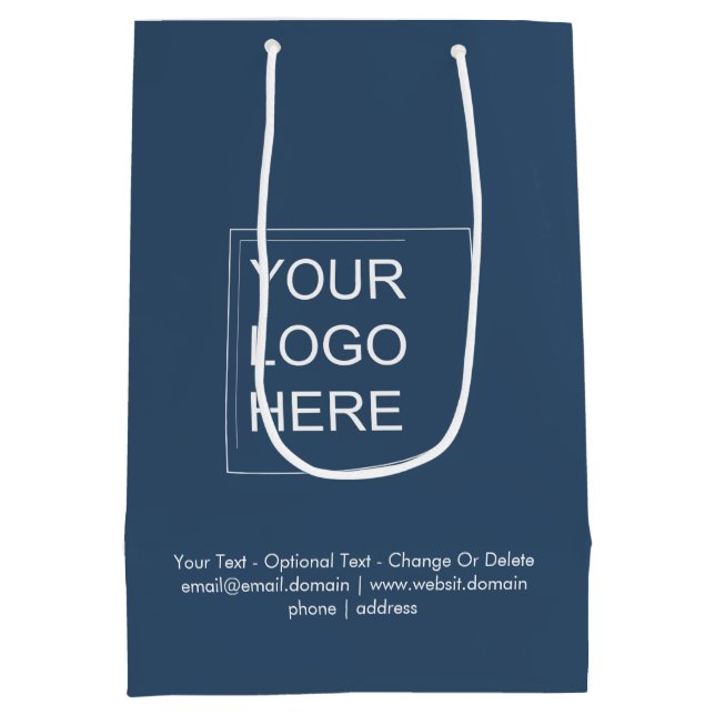 Trend Colour - Serious Blue Medium Logo Gift Bag (Back)
