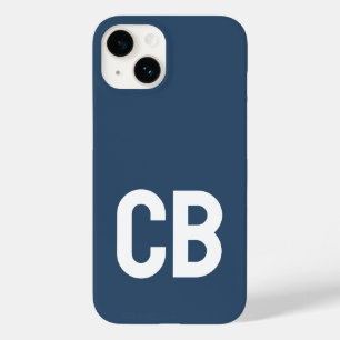 Trend Colour Serious Blue Minimalist Monogram Case-Mate iPhone 14 Case