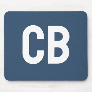 Trend Colour Serious Blue Monogram Mousepad