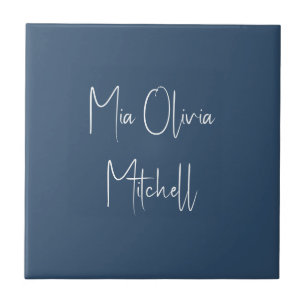 Trend Colour Serious Blue Name Ceramic Tile
