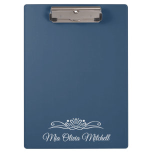 Trend Colour - Serious Blue Name Clipboard
